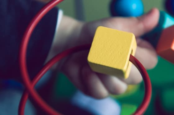 Child playing with blocks