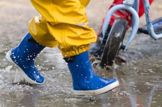 Children Playing in Puddles